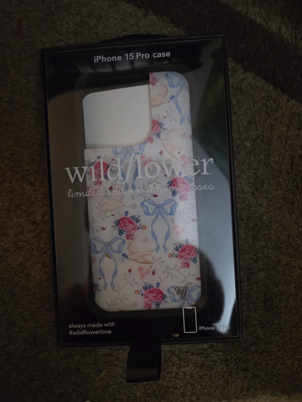 Wildflower iPhone 15 Pro Case new In Package Pink & Blue Design